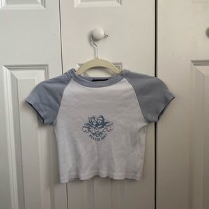 Brandy Melville Heaven Sent Blue Baby Tee